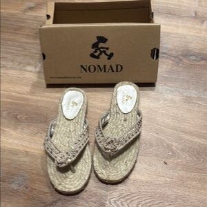 Nomad Beige Crochet Cotton Sabrina Espadrilles Size 8
